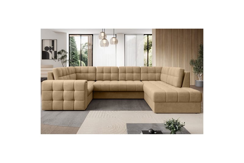 Sektionssoffa Eltap Blewett 299x198x82 cm - Monolith 09, Mörkbeige, Höger - Möbler - Vardagsrum - Bäddsoffor - Hörnbäddsoffa