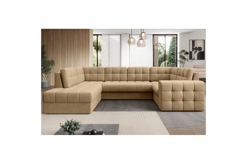 Sektionssoffa Eltap Blewett 299x198x82 cm - Monolith 09, Mörkbeige, Vänster - Möbler - Vardagsrum - Bäddsoffor - Hörnbäddsoffa