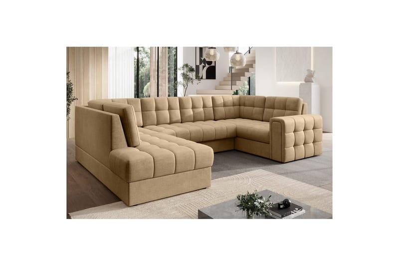 Sektionssoffa Eltap Blewett 299x198x82 cm - Monolith 09, Mörkbeige, Vänster - Möbler - Vardagsrum - Bäddsoffor - Hörnbäddsoffa