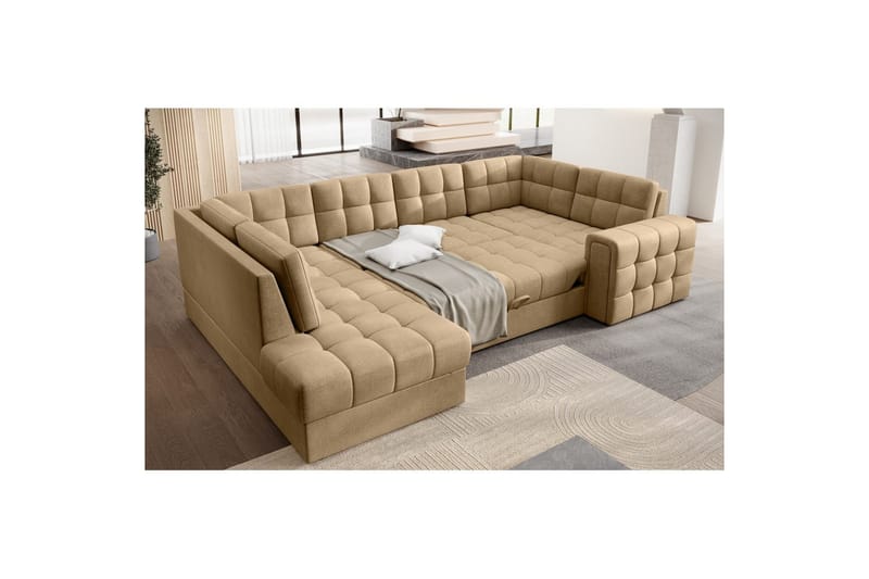 Sektionssoffa Eltap Blewett 299x198x82 cm - Monolith 09, Mörkbeige, Vänster - Möbler - Vardagsrum - Bäddsoffor - Hörnbäddsoffa