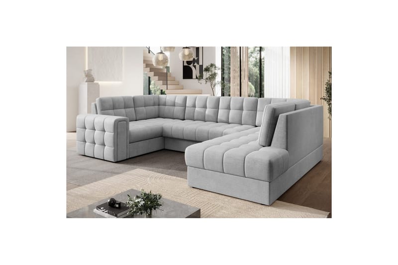 Sektionssoffa Eltap Blewett 299x198x82 cm - Monolith 84, Ljusgrå, Höger - Möbler - Vardagsrum - Bäddsoffor - Hörnbäddsoffa