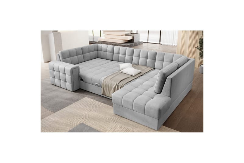 Sektionssoffa Eltap Blewett 299x198x82 cm - Monolith 84, Ljusgrå, Höger - Möbler - Vardagsrum - Bäddsoffor - Hörnbäddsoffa