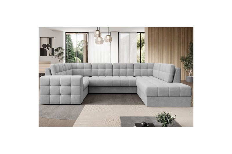 Sektionssoffa Eltap Blewett 299x198x82 cm - Monolith 84, Ljusgrå, Höger - Möbler - Vardagsrum - Bäddsoffor - Hörnbäddsoffa
