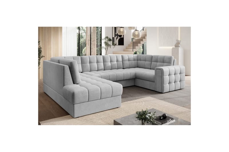 Sektionssoffa Eltap Blewett 299x198x82 cm - Monolith 84, Ljusgrå, Vänster - Möbler - Vardagsrum - Bäddsoffor - Hörnbäddsoffa