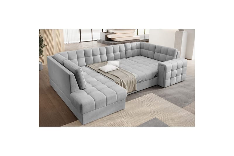 Sektionssoffa Eltap Blewett 299x198x82 cm - Monolith 84, Ljusgrå, Vänster - Möbler - Vardagsrum - Bäddsoffor - Hörnbäddsoffa
