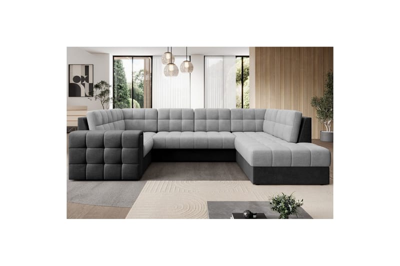 Sektionssoffa Eltap Blewett 299x198x82 cm - Monolith 84, Monolith 97, Ljusgrå, Mörkgrå, Höger - Möbler - Vardagsrum - Bäddsoffor - Hörnbäddsoffa
