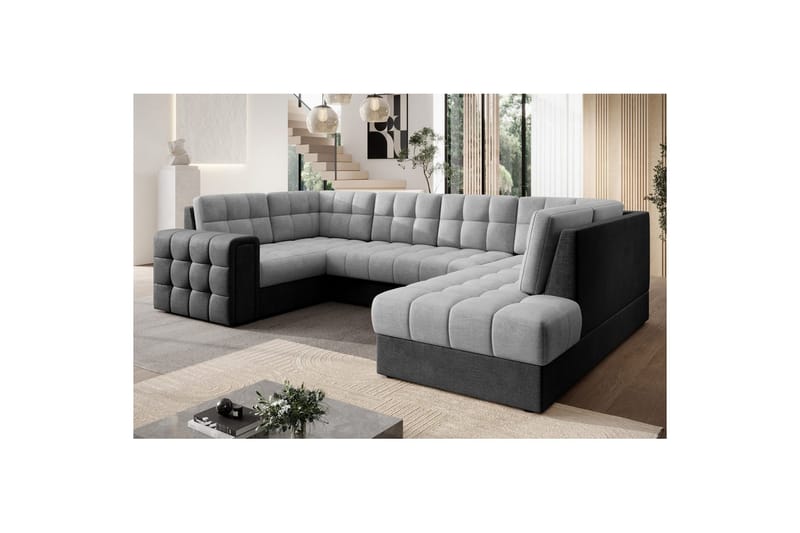 Sektionssoffa Eltap Blewett 299x198x82 cm - Monolith 84, Monolith 97, Ljusgrå, Mörkgrå, Höger - Möbler - Vardagsrum - Bäddsoffor - Hörnbäddsoffa