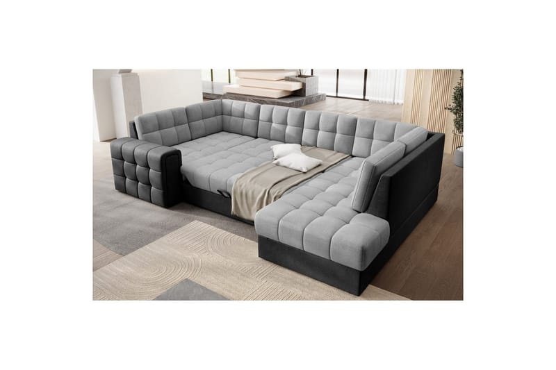 Sektionssoffa Eltap Blewett 299x198x82 cm - Monolith 84, Monolith 97, Ljusgrå, Mörkgrå, Höger - Möbler - Vardagsrum - Bäddsoffor - Hörnbäddsoffa
