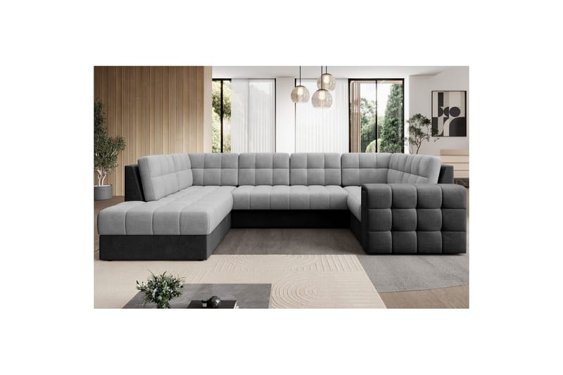 Sektionssoffa Eltap Blewett 299x198x82 cm - Monolith 84, Monolith 97, Ljusgrå, Mörkgrå, Vänster - Möbler - Vardagsrum - Bäddsoffor - Hörnbäddsoffa