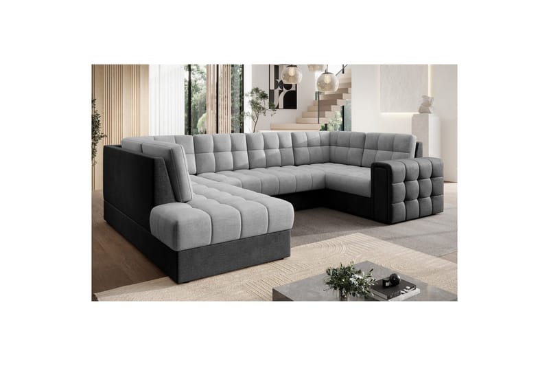 Sektionssoffa Eltap Blewett 299x198x82 cm - Monolith 84, Monolith 97, Ljusgrå, Mörkgrå, Vänster - Möbler - Vardagsrum - Bäddsoffor - Hörnbäddsoffa