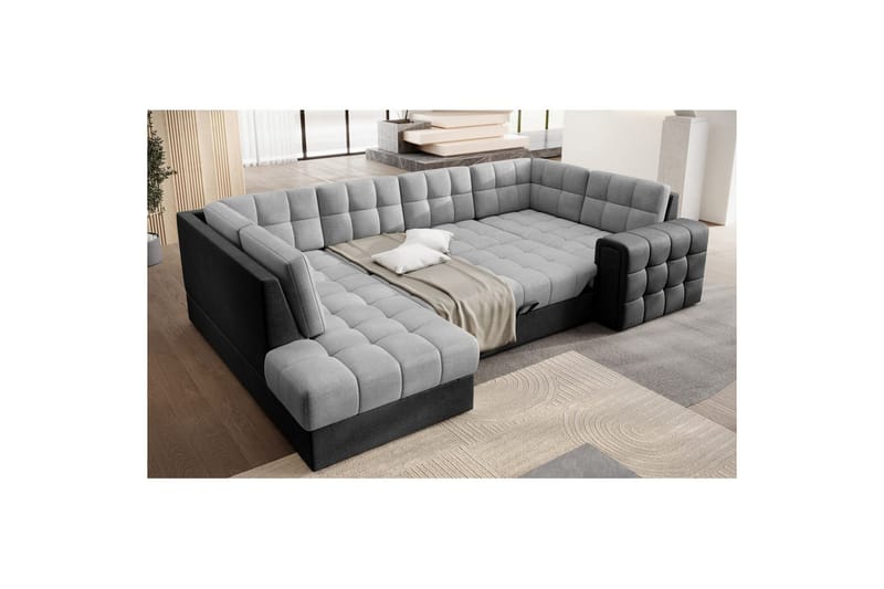 Sektionssoffa Eltap Blewett 299x198x82 cm - Monolith 84, Monolith 97, Ljusgrå, Mörkgrå, Vänster - Möbler - Vardagsrum - Bäddsoffor - Hörnbäddsoffa