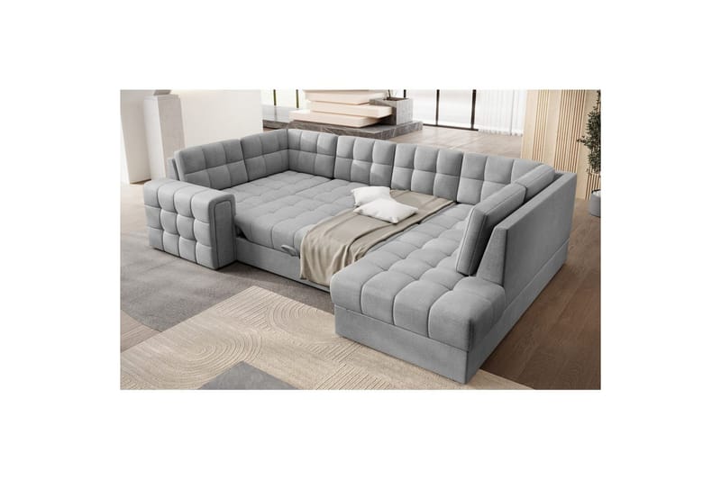 Sektionssoffa Eltap Blewett 299x198x82 cm - Monolith 85, Grå, Höger - Möbler - Vardagsrum - Bäddsoffor - Hörnbäddsoffa