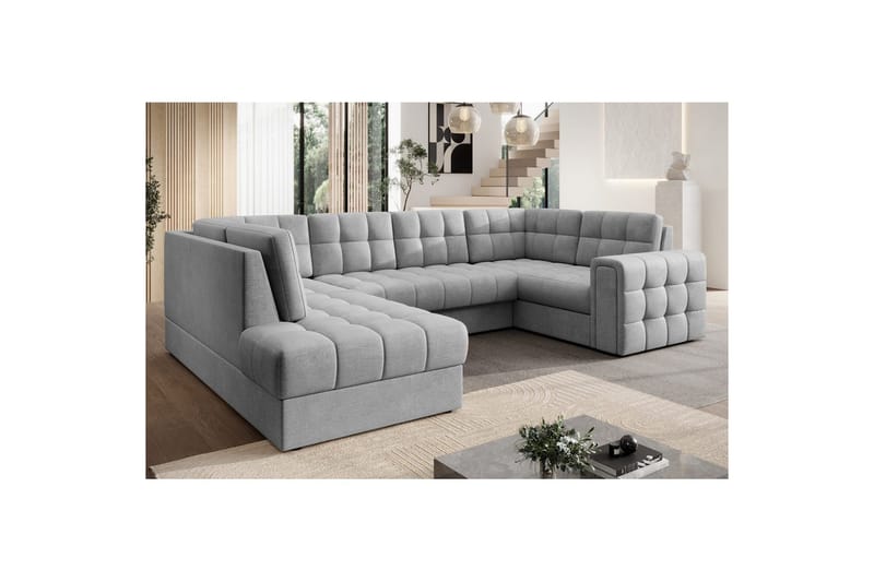 Sektionssoffa Eltap Blewett 299x198x82 cm - Monolith 85, Grå, Vänster - Möbler - Vardagsrum - Bäddsoffor - Hörnbäddsoffa