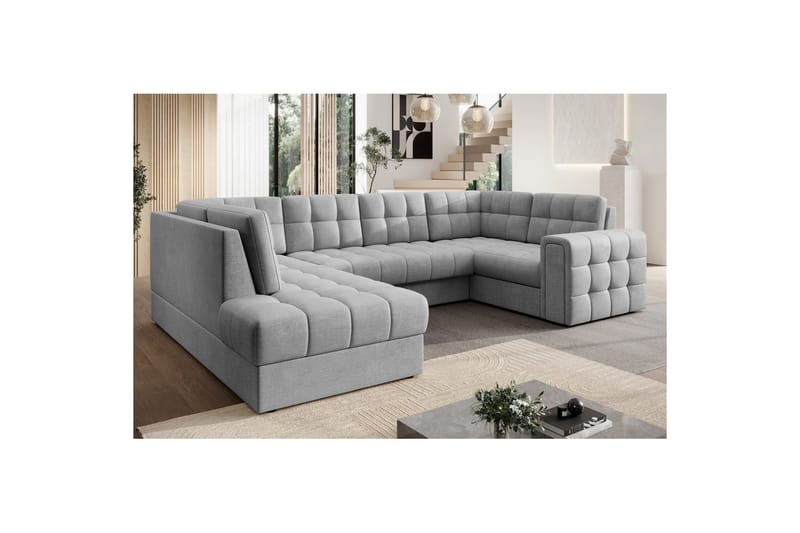 Sektionssoffa Eltap Blewett 299x198x82 cm - Monolith 85, Grå, Vänster - Möbler - Vardagsrum - Bäddsoffor - Hörnbäddsoffa