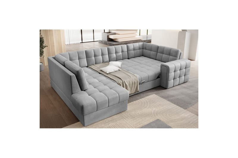 Sektionssoffa Eltap Blewett 299x198x82 cm - Monolith 85, Grå, Vänster - Möbler - Vardagsrum - Bäddsoffor - Hörnbäddsoffa