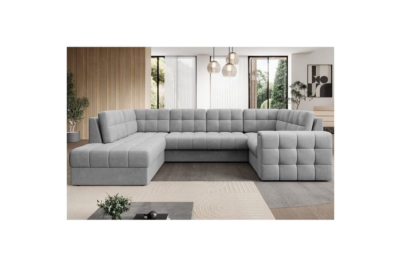 Sektionssoffa Eltap Blewett 299x198x82 cm - Monolith 85, Grå, Vänster - Möbler - Vardagsrum - Bäddsoffor - Hörnbäddsoffa