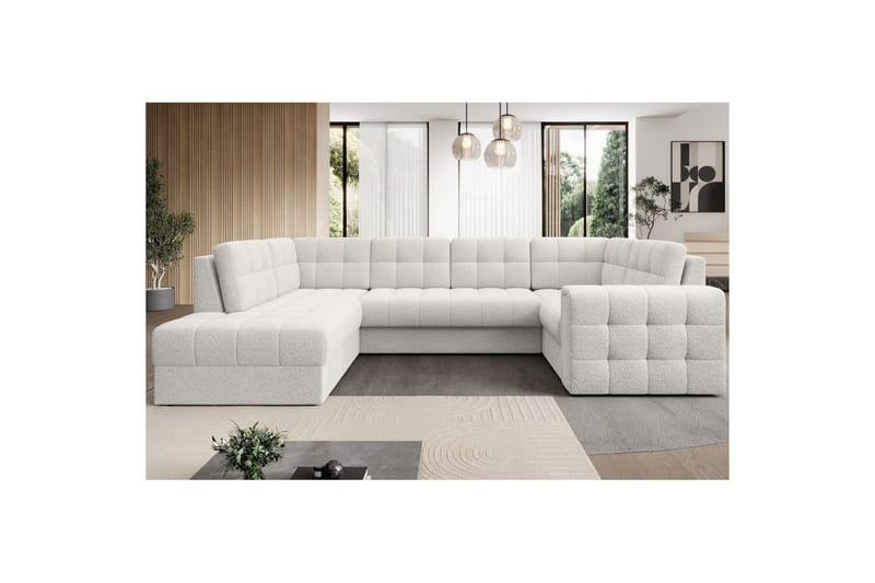 Sektionssoffa Eltap Blewett 299x198x82 cm - Royal 01, Vit, Vänster - Möbler - Vardagsrum - Bäddsoffor - Hörnbäddsoffa