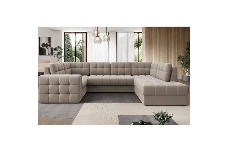 Sektionssoffa Eltap Blewett 299x198x82 cm - Sola 18, Beige, Höger - Möbler - Vardagsrum - Bäddsoffor - Hörnbäddsoffa