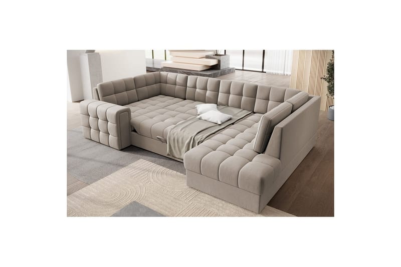 Sektionssoffa Eltap Blewett 299x198x82 cm - Sola 18, Beige, Höger - Möbler - Vardagsrum - Bäddsoffor - Hörnbäddsoffa