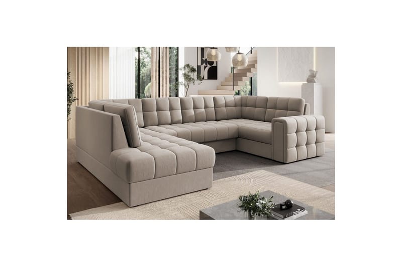 Sektionssoffa Eltap Blewett 299x198x82 cm - Sola 18, Beige, Vänster - Möbler - Vardagsrum - Bäddsoffor - Hörnbäddsoffa