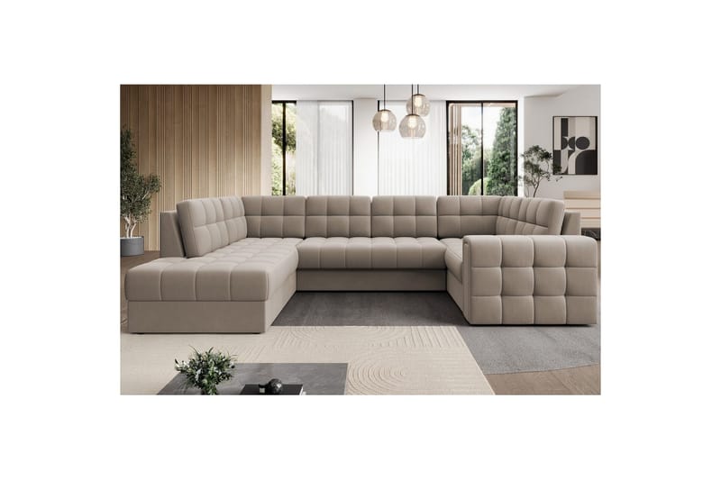 Sektionssoffa Eltap Blewett 299x198x82 cm - Sola 18, Beige, Vänster - Möbler - Vardagsrum - Bäddsoffor - Hörnbäddsoffa