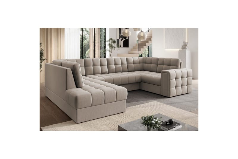 Sektionssoffa Eltap Blewett 299x198x82 cm - Sola 18, Beige, Vänster - Möbler - Vardagsrum - Bäddsoffor - Hörnbäddsoffa