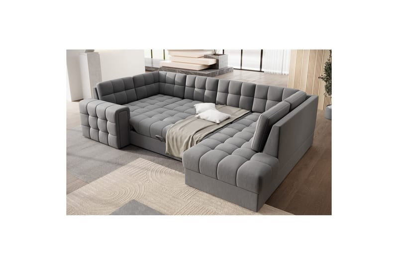 Sektionssoffa Eltap Blewett 299x198x82 cm - Sola 4, Grå, Höger - Möbler - Vardagsrum - Bäddsoffor - Hörnbäddsoffa