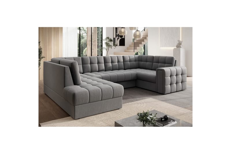 Sektionssoffa Eltap Blewett 299x198x82 cm - Sola 4, Grå, Vänster - Möbler - Vardagsrum - Bäddsoffor - Hörnbäddsoffa