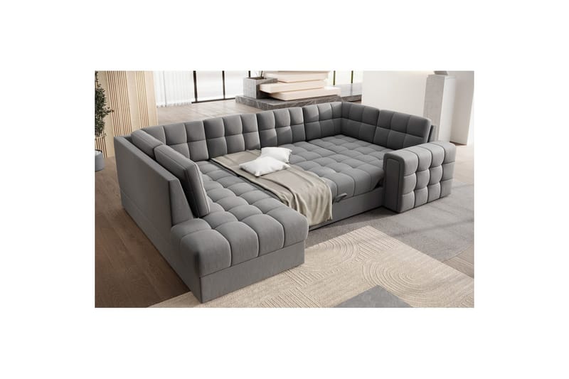 Sektionssoffa Eltap Blewett 299x198x82 cm - Sola 4, Grå, Vänster - Möbler - Vardagsrum - Bäddsoffor - Hörnbäddsoffa