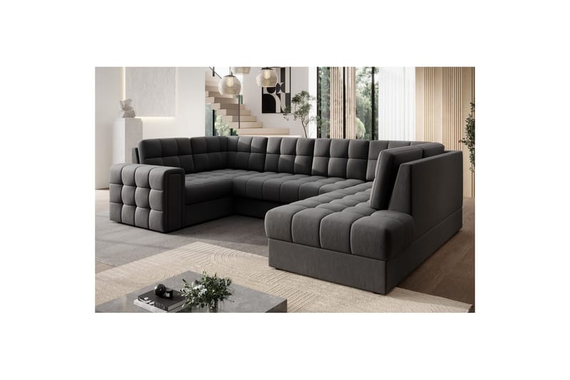 Sektionssoffa Eltap Blewett 299x198x82 cm - Sola 6, Mörkgrå, Höger - Möbler - Vardagsrum - Bäddsoffor - Hörnbäddsoffa