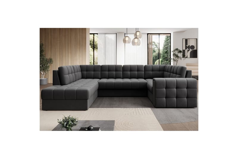 Sektionssoffa Eltap Blewett 299x198x82 cm - Sola 6, Mörkgrå, Vänster - Möbler - Vardagsrum - Bäddsoffor - Hörnbäddsoffa