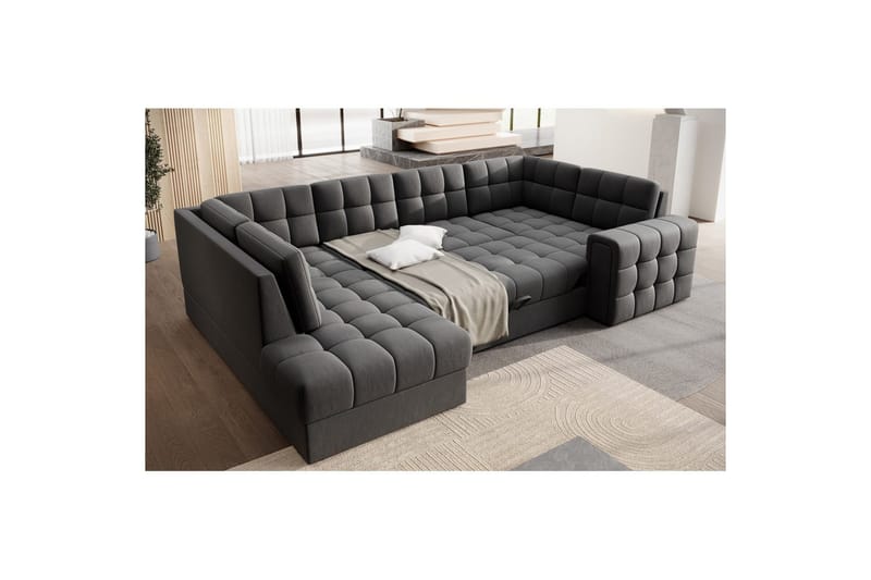 Sektionssoffa Eltap Blewett 299x198x82 cm - Sola 6, Mörkgrå, Vänster - Möbler - Vardagsrum - Bäddsoffor - Hörnbäddsoffa