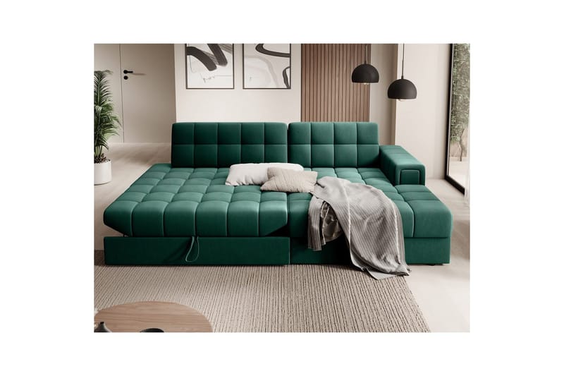 Sektionssoffa Eltap Blezalt 240x150x82 cm - Lukso 35, Grön, Höger - Möbler - Vardagsrum - Bäddsoffor