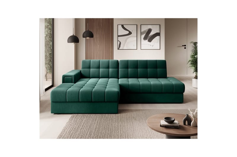 Sektionssoffa Eltap Blezalt 240x150x82 cm - Lukso 35, Grön, Vänster - Möbler - Vardagsrum - Bäddsoffor