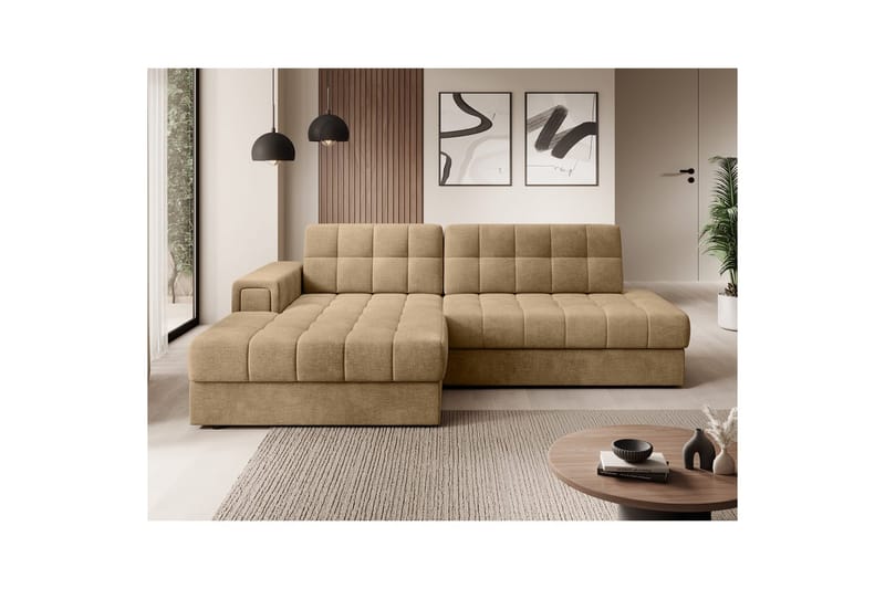 Sektionssoffa Eltap Blezalt 240x150x82 cm - Monolith 09, Mörkbeige, Vänster - Möbler - Vardagsrum - Bäddsoffor