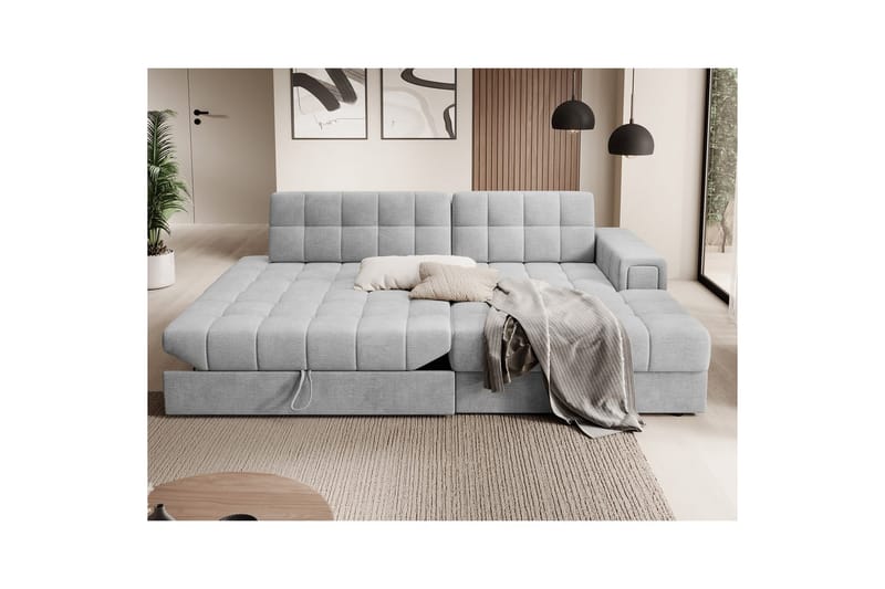 Sektionssoffa Eltap Blezalt 240x150x82 cm - Monolith 84, Ljusgrå, Höger - Möbler - Vardagsrum - Bäddsoffor