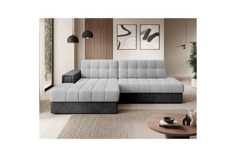 Sektionssoffa Eltap Blezalt 240x150x82 cm - Monolith 84, Monolith 97, Ljusgrå, Mörkgrå, Vänster - Möbler - Vardagsrum - Bäddsoffor