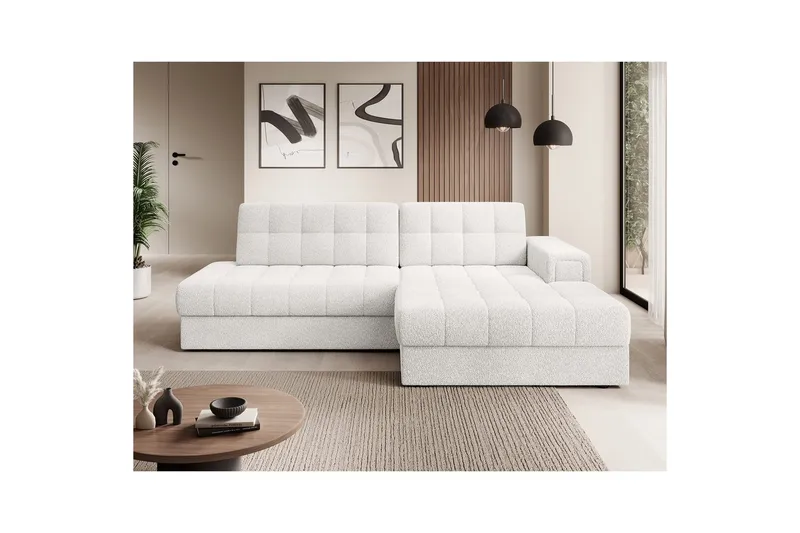 Sektionssoffa Eltap Blezalt 240x150x82 cm - Royal 01, Vit, Höger - Möbler - Vardagsrum - Bäddsoffor