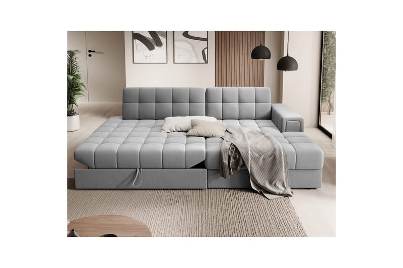 Sektionssoffa Eltap Blezalt 240x150x82 cm - Sola 4, Grå, Höger - Möbler - Vardagsrum - Bäddsoffor
