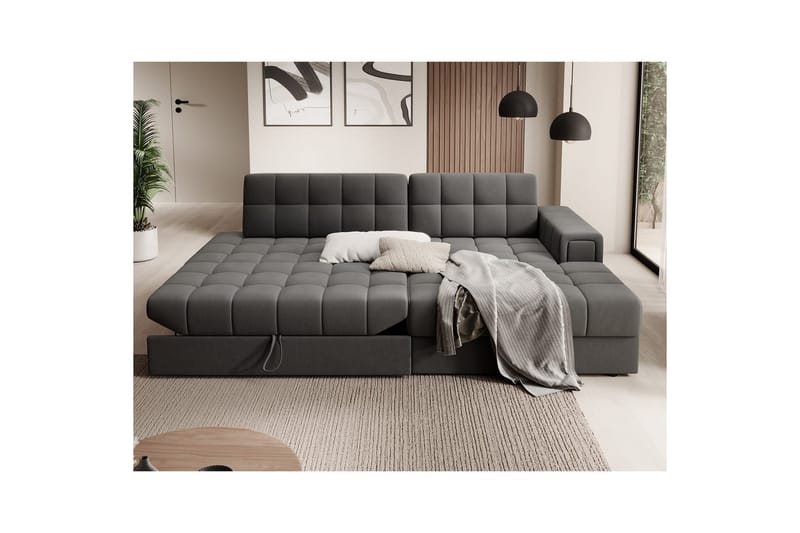Sektionssoffa Eltap Blezalt 240x150x82 cm - Sola 6, Mörkgrå, Höger - Möbler - Vardagsrum - Bäddsoffor
