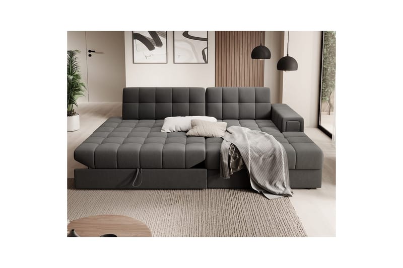 Sektionssoffa Eltap Blezalt 240x150x82 cm - Sola 6, Mörkgrå, Höger - Möbler - Vardagsrum - Bäddsoffor