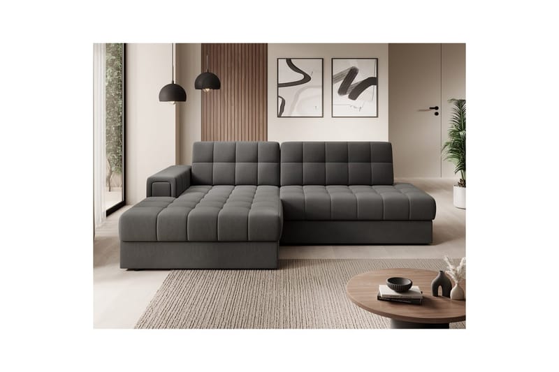 Sektionssoffa Eltap Blezalt 240x150x82 cm - Sola 6, Mörkgrå, Vänster - Möbler - Vardagsrum - Bäddsoffor