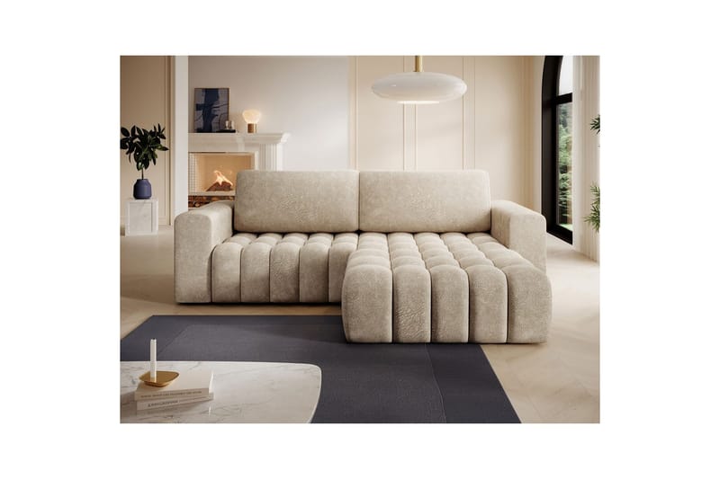 Sektionssoffa Eltap Bonett 250x175x92 cm - Dora 21 Beige, Höger - Möbler - Vardagsrum - Bäddsoffor