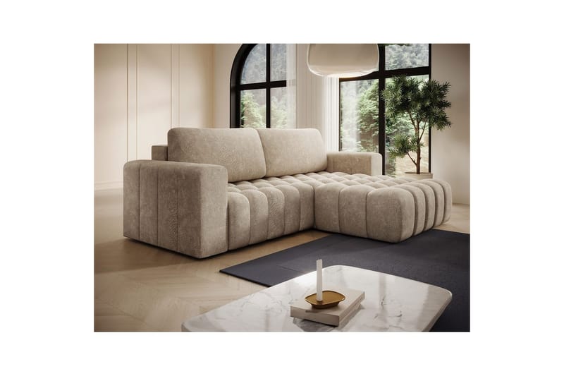 Sektionssoffa Eltap Bonett 250x175x92 cm - Dora 21 Beige, Höger - Möbler - Vardagsrum - Bäddsoffor