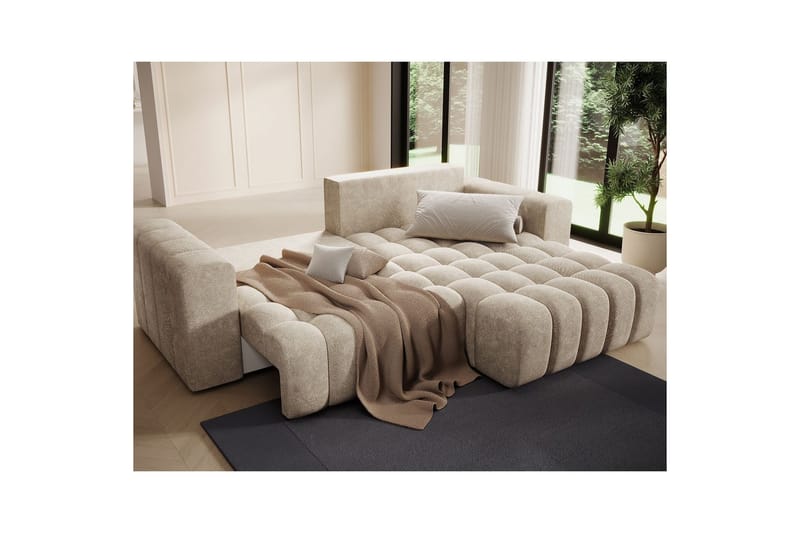 Sektionssoffa Eltap Bonett 250x175x92 cm - Dora 21 Beige, Höger - Möbler - Vardagsrum - Bäddsoffor