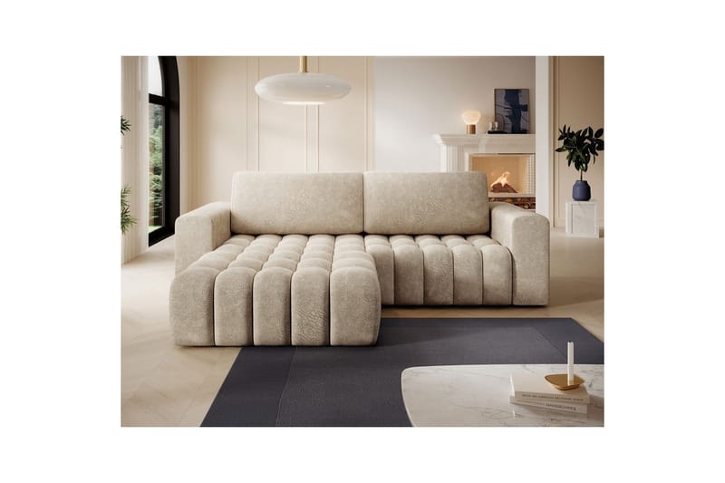 Sektionssoffa Eltap Bonett 250x175x92 cm - Dora 21 Beige, Vänster - Möbler - Vardagsrum - Bäddsoffor
