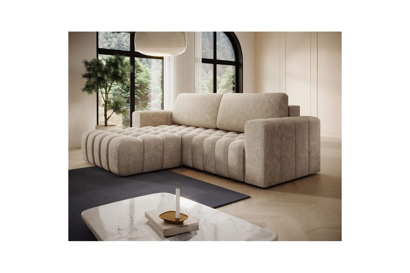 Sektionssoffa Eltap Bonett 250x175x92 cm - Dora 21 Beige, Vänster - Möbler - Vardagsrum - Bäddsoffor