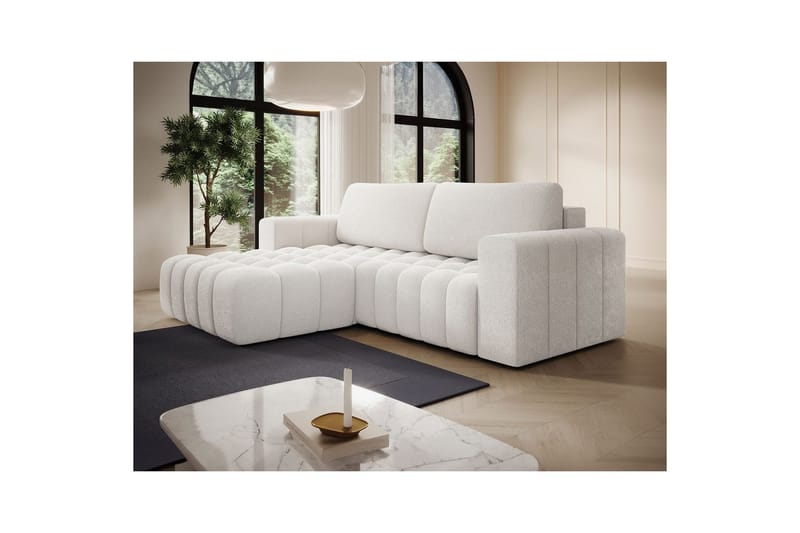 Sektionssoffa Eltap Bonett 250x175x92 cm - Jaffray 01, Vit, Vänster - Möbler - Vardagsrum - Bäddsoffor
