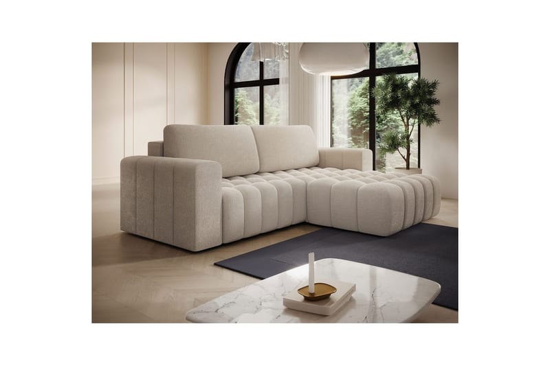 Sektionssoffa Eltap Bonett 250x175x92 cm - Jaffray 18, Beige, Höger - Möbler - Vardagsrum - Bäddsoffor
