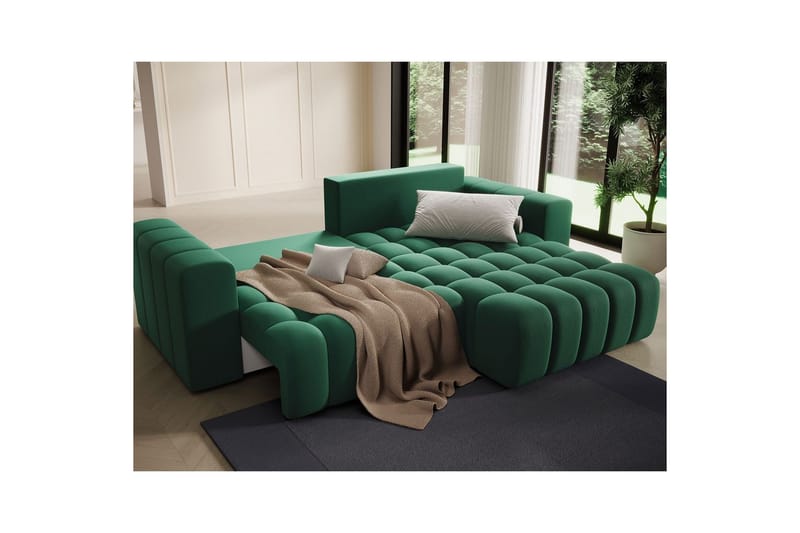 Sektionssoffa Eltap Bonett 250x175x92 cm - Kronos 19, Mörkgrön, Höger - Möbler - Vardagsrum - Bäddsoffor